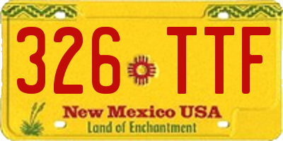 NM license plate 326TTF