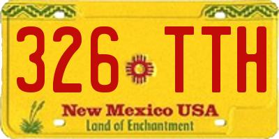 NM license plate 326TTH