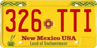NM license plate 326TTI