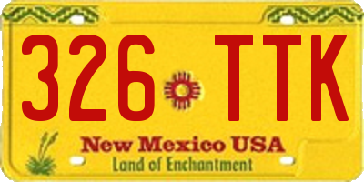 NM license plate 326TTK