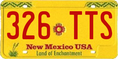 NM license plate 326TTS