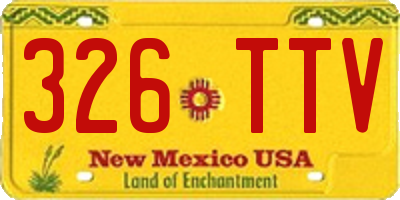 NM license plate 326TTV