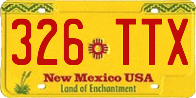 NM license plate 326TTX