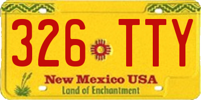 NM license plate 326TTY