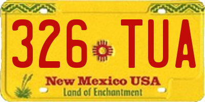 NM license plate 326TUA