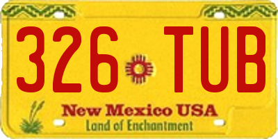 NM license plate 326TUB