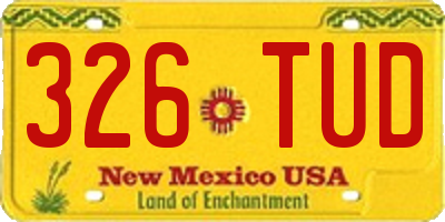 NM license plate 326TUD