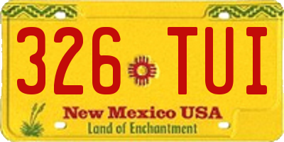 NM license plate 326TUI