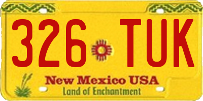 NM license plate 326TUK