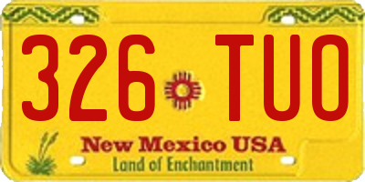 NM license plate 326TUO