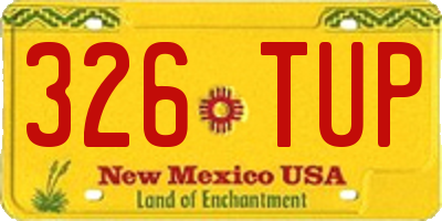 NM license plate 326TUP