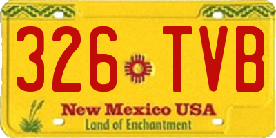 NM license plate 326TVB