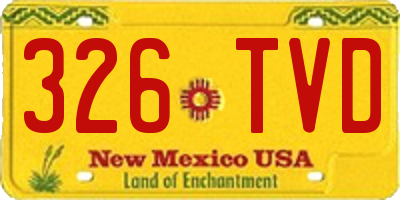 NM license plate 326TVD