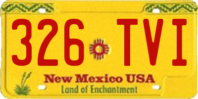 NM license plate 326TVI
