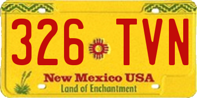 NM license plate 326TVN