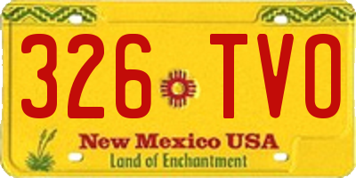 NM license plate 326TVO