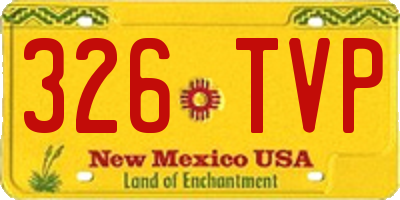 NM license plate 326TVP