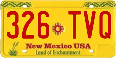 NM license plate 326TVQ