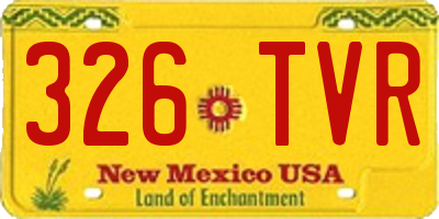 NM license plate 326TVR
