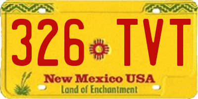 NM license plate 326TVT