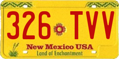 NM license plate 326TVV