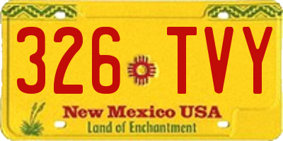 NM license plate 326TVY