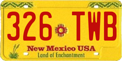 NM license plate 326TWB