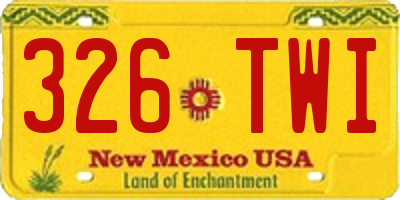 NM license plate 326TWI