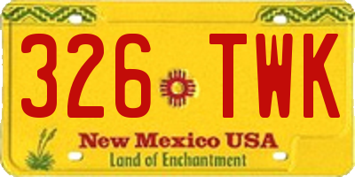 NM license plate 326TWK