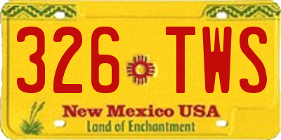 NM license plate 326TWS