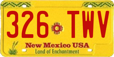 NM license plate 326TWV