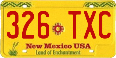 NM license plate 326TXC