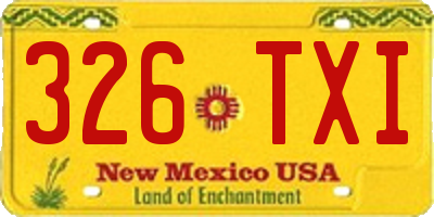 NM license plate 326TXI