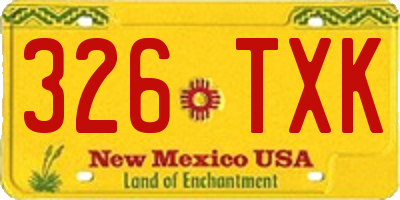 NM license plate 326TXK
