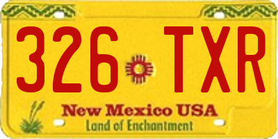 NM license plate 326TXR