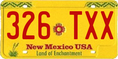 NM license plate 326TXX