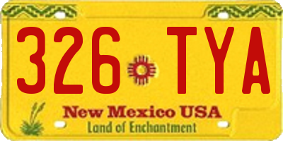 NM license plate 326TYA