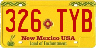 NM license plate 326TYB