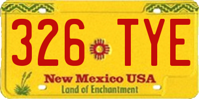 NM license plate 326TYE