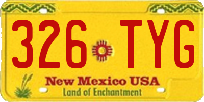 NM license plate 326TYG