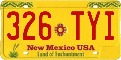 NM license plate 326TYI