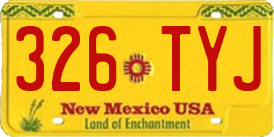 NM license plate 326TYJ