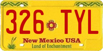 NM license plate 326TYL