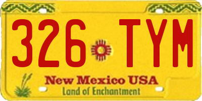NM license plate 326TYM