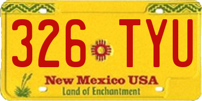 NM license plate 326TYU