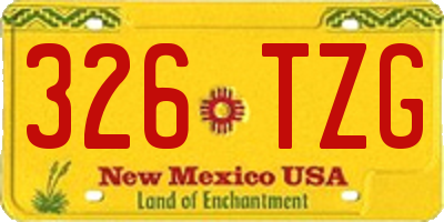 NM license plate 326TZG