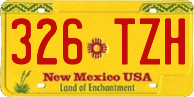 NM license plate 326TZH