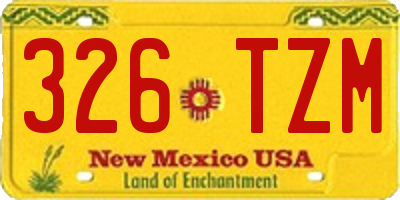 NM license plate 326TZM