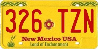 NM license plate 326TZN