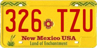NM license plate 326TZU